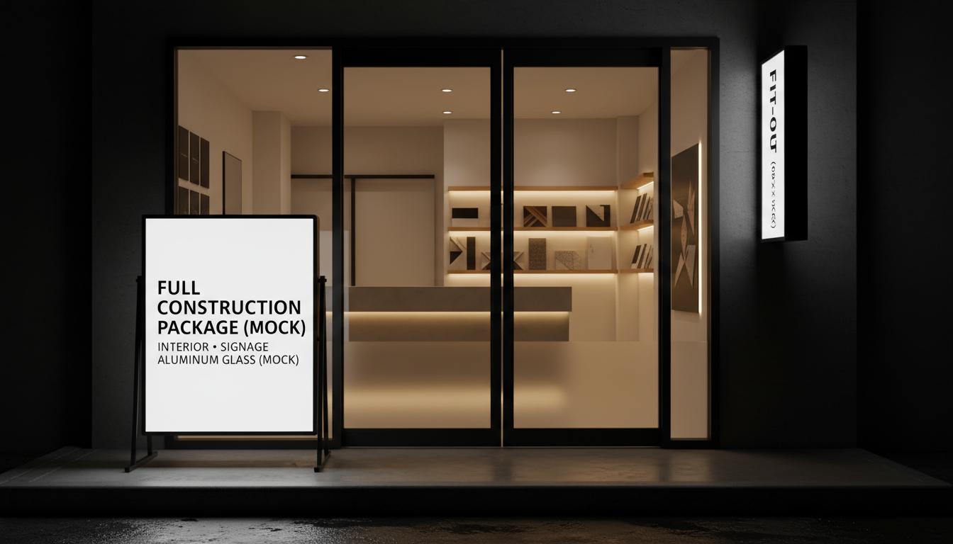 Combo Thi Công Trọn Gói Nội Thất + Biển Hiệu + Nhôm Kính – Tiết Kiệm Chi Phí & Thời Gian