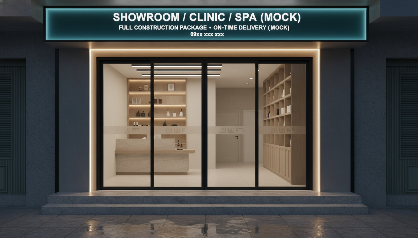 Combo Thi Công Trọn Gói Nội Thất + Biển Hiệu + Nhôm Kính – Tiết Kiệm Chi Phí & Thời Gian