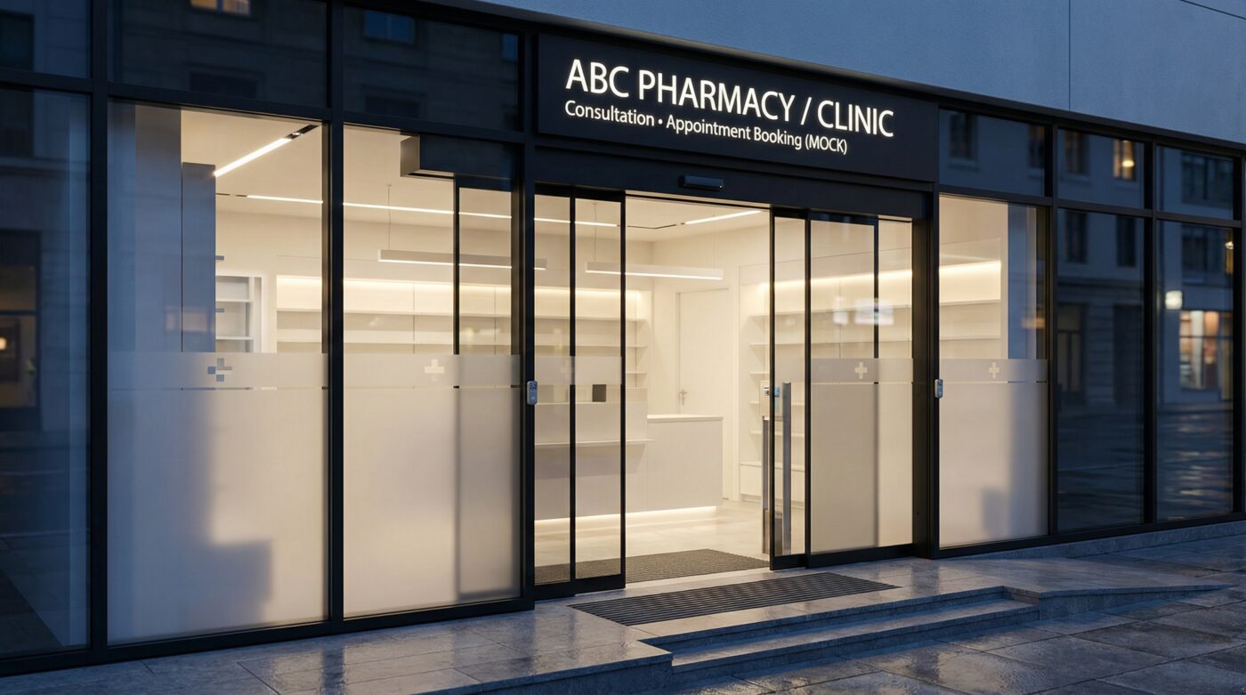 Thi Công Nhôm Kính Cho Nhà Thuốc/Phòng Khám: Cửa Kính – Vách Kính – Mặt Dựng