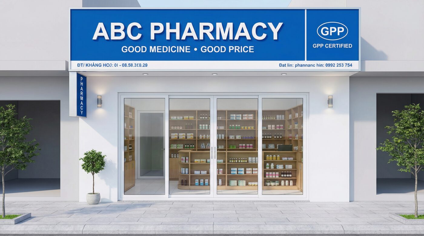 Thi Công Quầy Thuốc Nhỏ 10–20m²: Bố Trí Kệ – Quầy – Kho Chuẩn, Đẹp Mắt