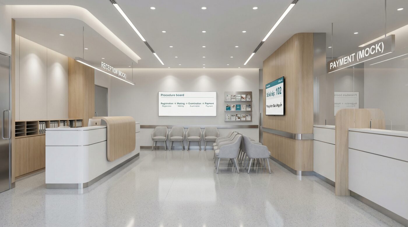 Thiết Kế Phòng Khám Trọn Gói: Công Năng Chuẩn – Luồng Di Chuyển 1 Chiều – Dễ Vận Hành