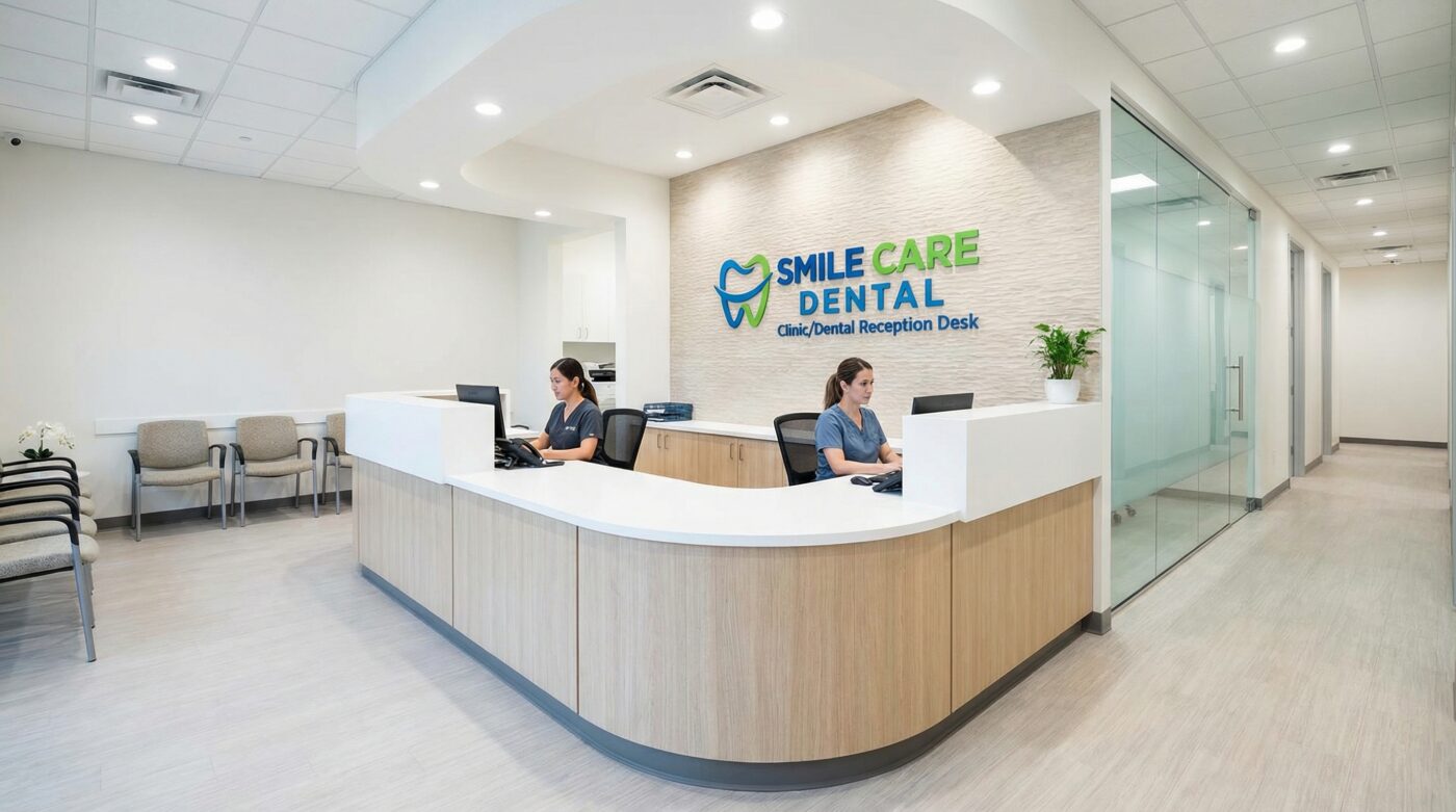 Thiết Kế Quầy Lễ Tân Phòng Khám/Nha Khoa: Nhỏ Gọn – Sang – Tạo Niềm Tin Khách Hàng