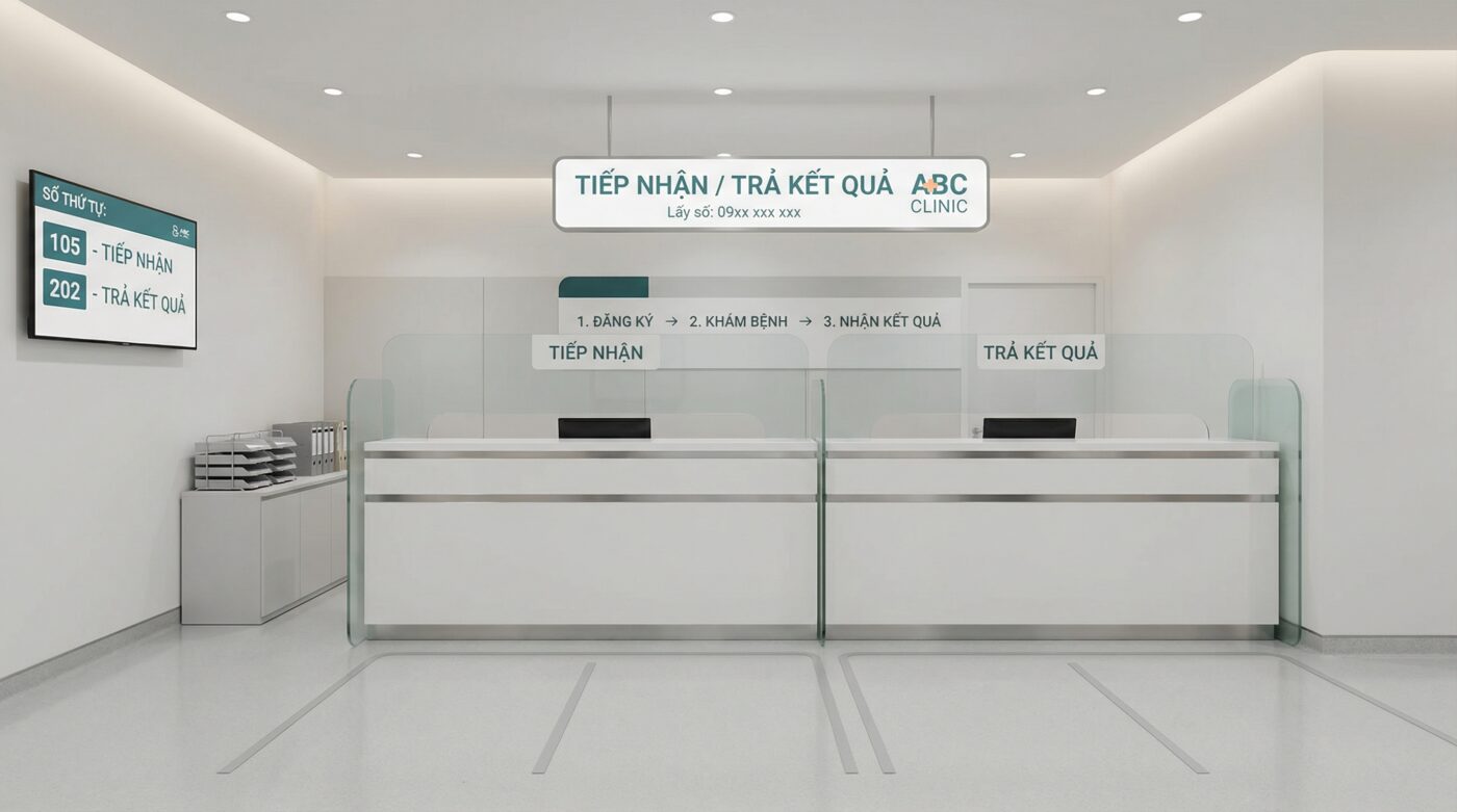 Thiết Kế Quầy Lễ Tân Phòng Khám/Nha Khoa: Nhỏ Gọn – Sang – Tạo Niềm Tin Khách Hàng